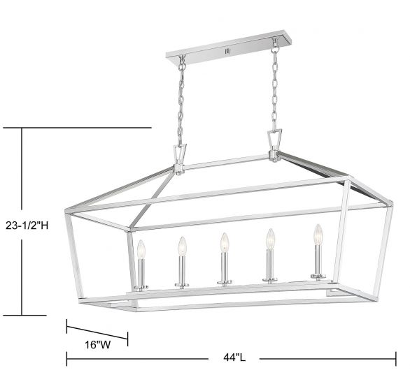 Savoy House Townsend 5-Light Linear Chandelier in Polished Nickel 1-324-5-109 Linear Suspension Light Savoy House   