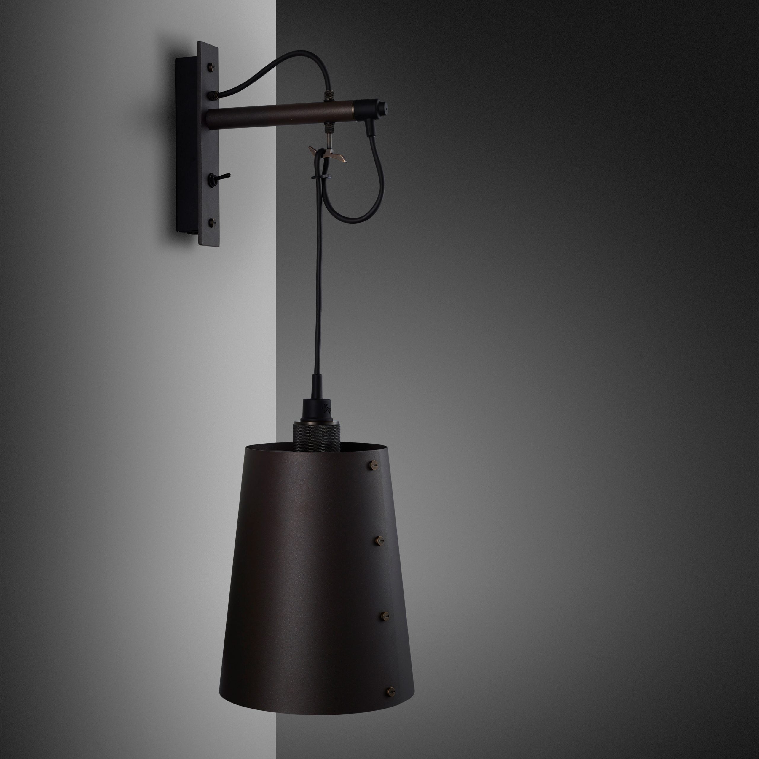 Buster + Punch Hooked Wall Sconce Wall Light Fixtures Buster + Punch Graphite/Smoked Bronze & Graphite Shade Large 
