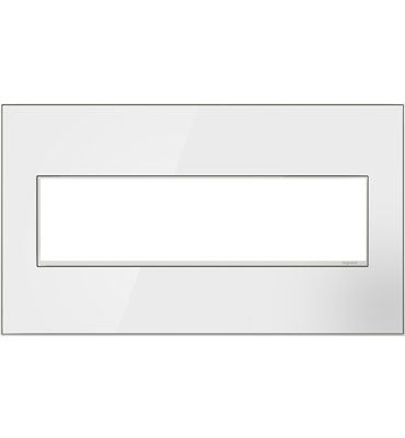 Adorne Mirror White-on-White Wall Plate Lighting Controls Legrand Mirror White 4-Gang 
