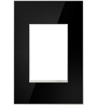 Adorne Mirror Black Wall Plate Lighting Controls Legrand Mirror Black 1-Gang + 