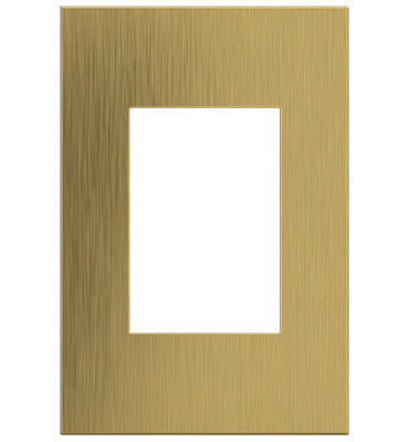 Adorne Brushed Satin Brass Wall Plate Lighting Controls Legrand Brushed Satin Brass 1-Gang + 