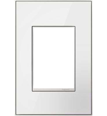 Adorne Mirror White-on-White Wall Plate Lighting Controls Legrand Mirror White 1-Gang + 