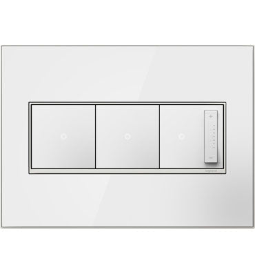 Adorne Mirror White-on-White Wall Plate Lighting Controls Legrand   