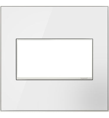 Adorne Mirror White-on-White Wall Plate Lighting Controls Legrand Mirror White 2-Gang 