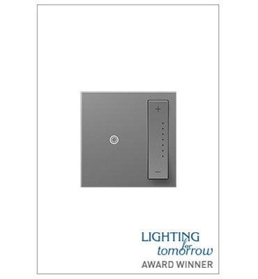 Adorne sofTap Dimmer, 700W (Incandescent, Halogen, MLV, Fluorescent, ELV, CFL, LED) Lighting Controls Legrand Magnesium  