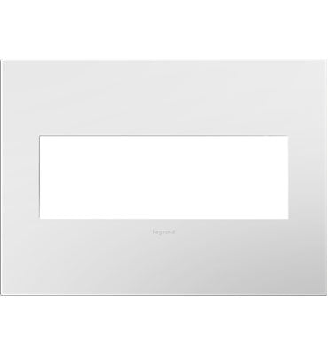 Adorne Gloss White-on-White Wall Plate Lighting Controls Legrand Gloss White 3-Gang 