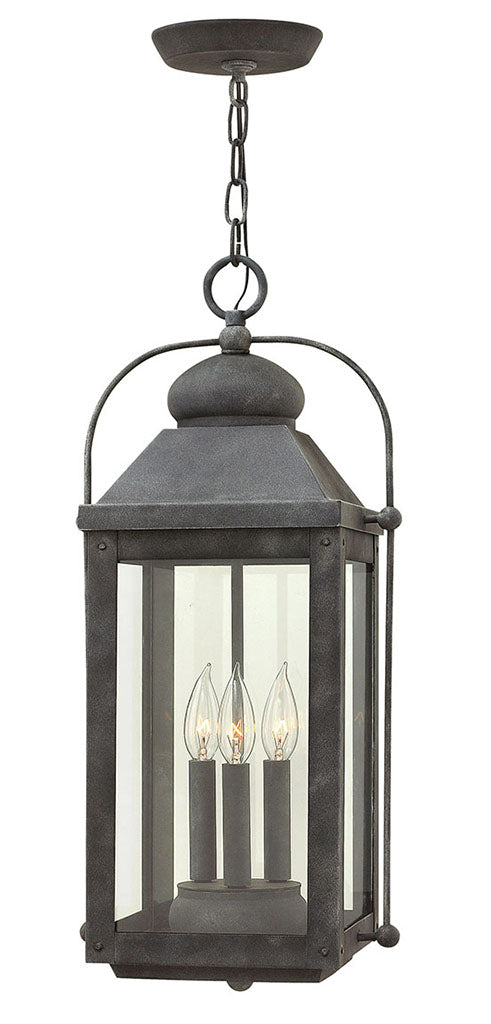 OUTDOOR ANCHORAGE Hanging Lantern Outdoor Light Fixture l Hanging Hinkley Aged Zinc 11.0x11.0x23.75 