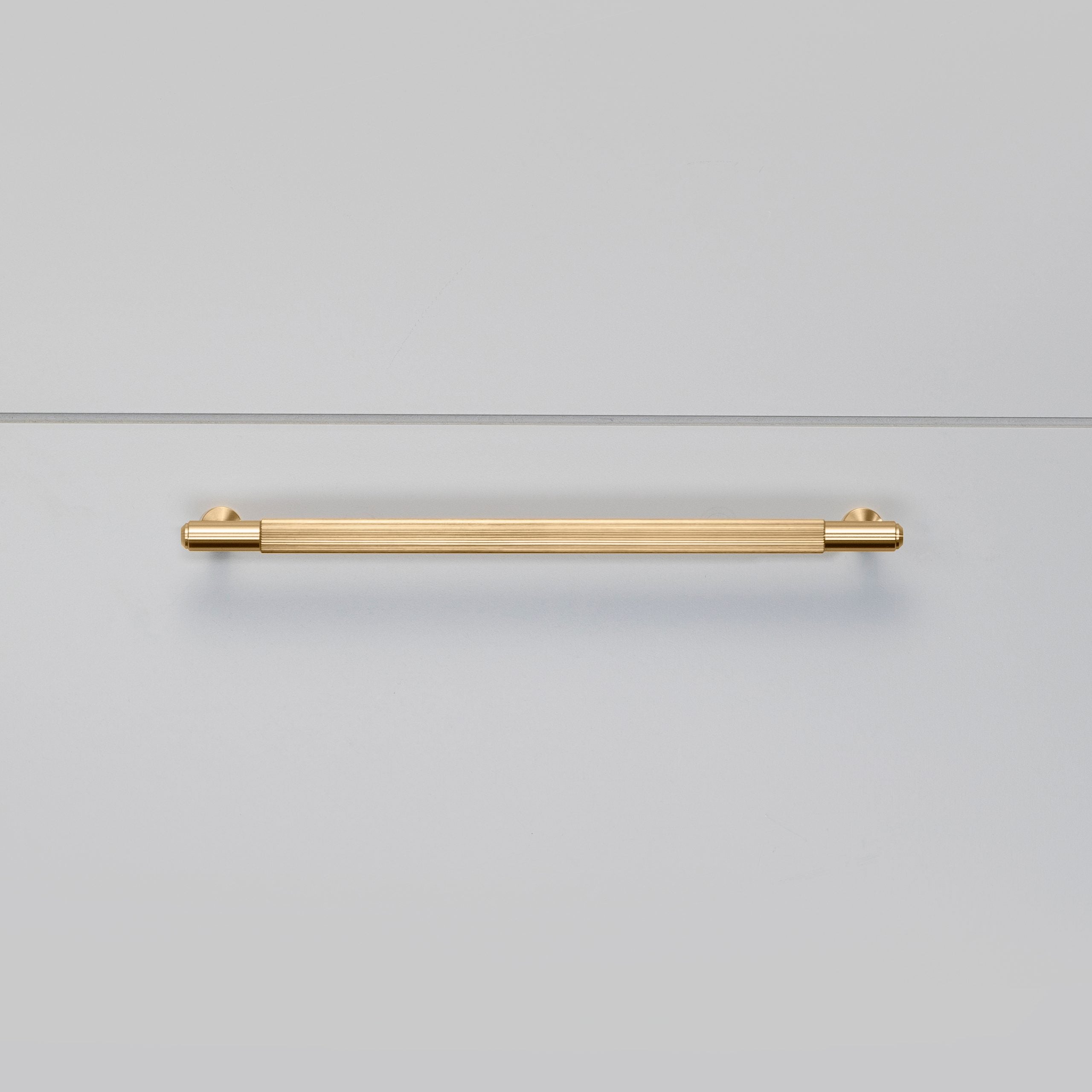Buster + Punch Pull Bar, Linear Design, with backplate Hardware Buster + Punch Brass Medium 