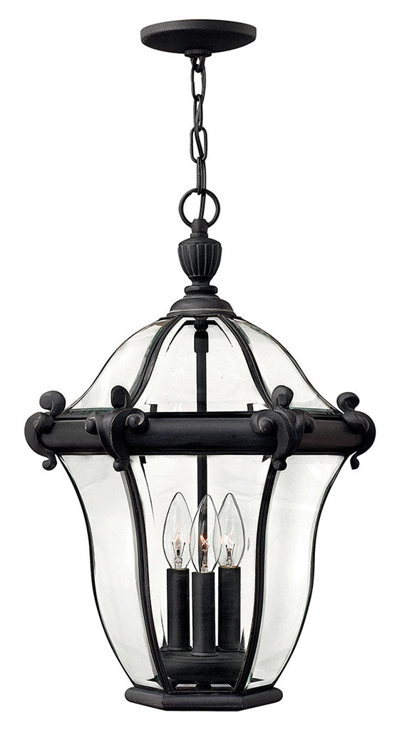 OUTDOOR SAN CLEMENTE Hanging Lantern Outdoor Light Fixture l Hanging Hinkley Museum Black 14.0x14.0x20.0 