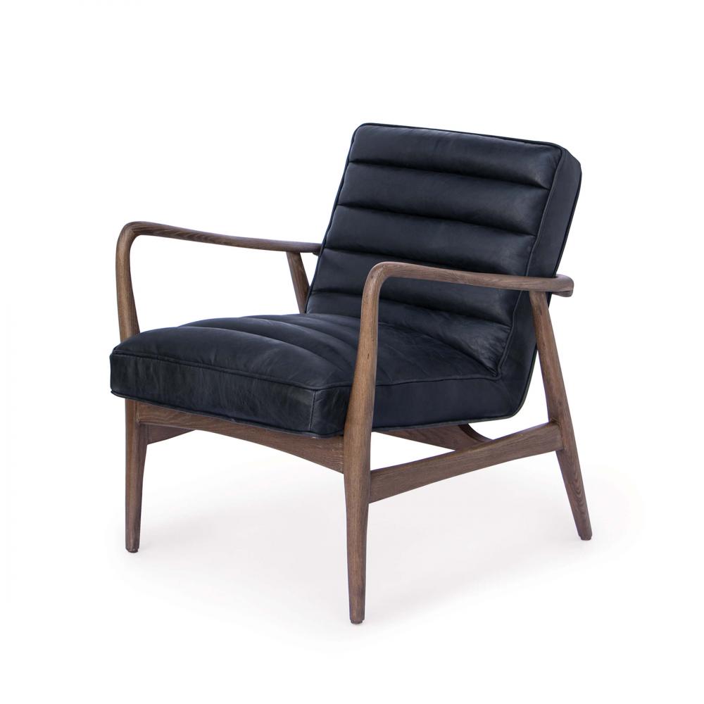 Regina Andrew Piper Chair (Antique Black Leather) Furniture Regina Andrew Ebony  