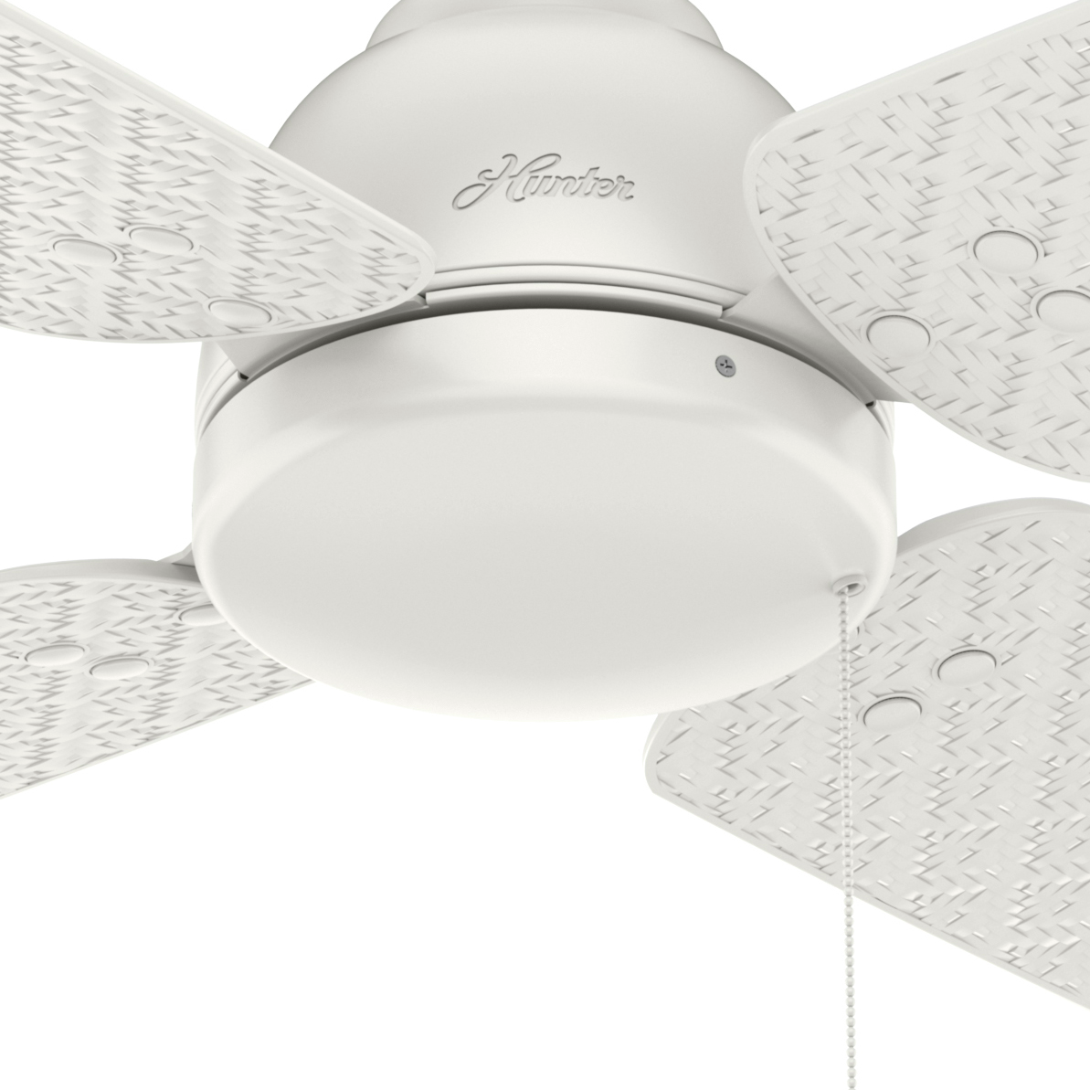 Hunter 52 inch Sunnyvale Damp Rated Ceiling Fan and Pull Chain Ceiling Fan Hunter Fresh White Fresh White / Fresh White 