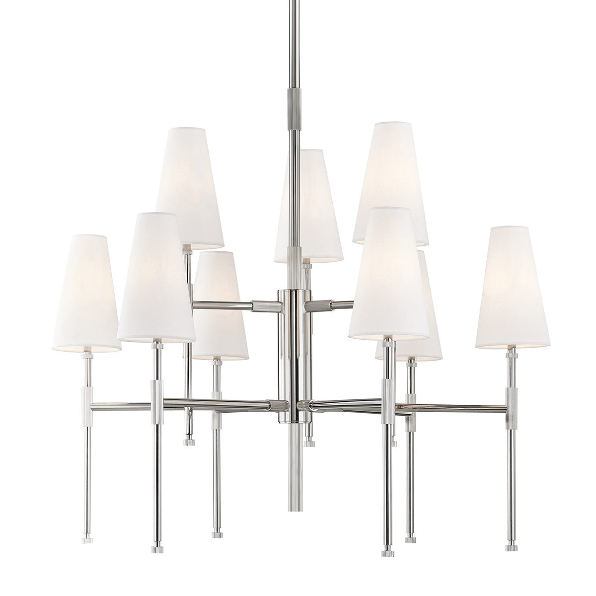 Bowery - 9 LIGHT CHANDELIER Chandeliers Hudson Valley Polished Nickel  