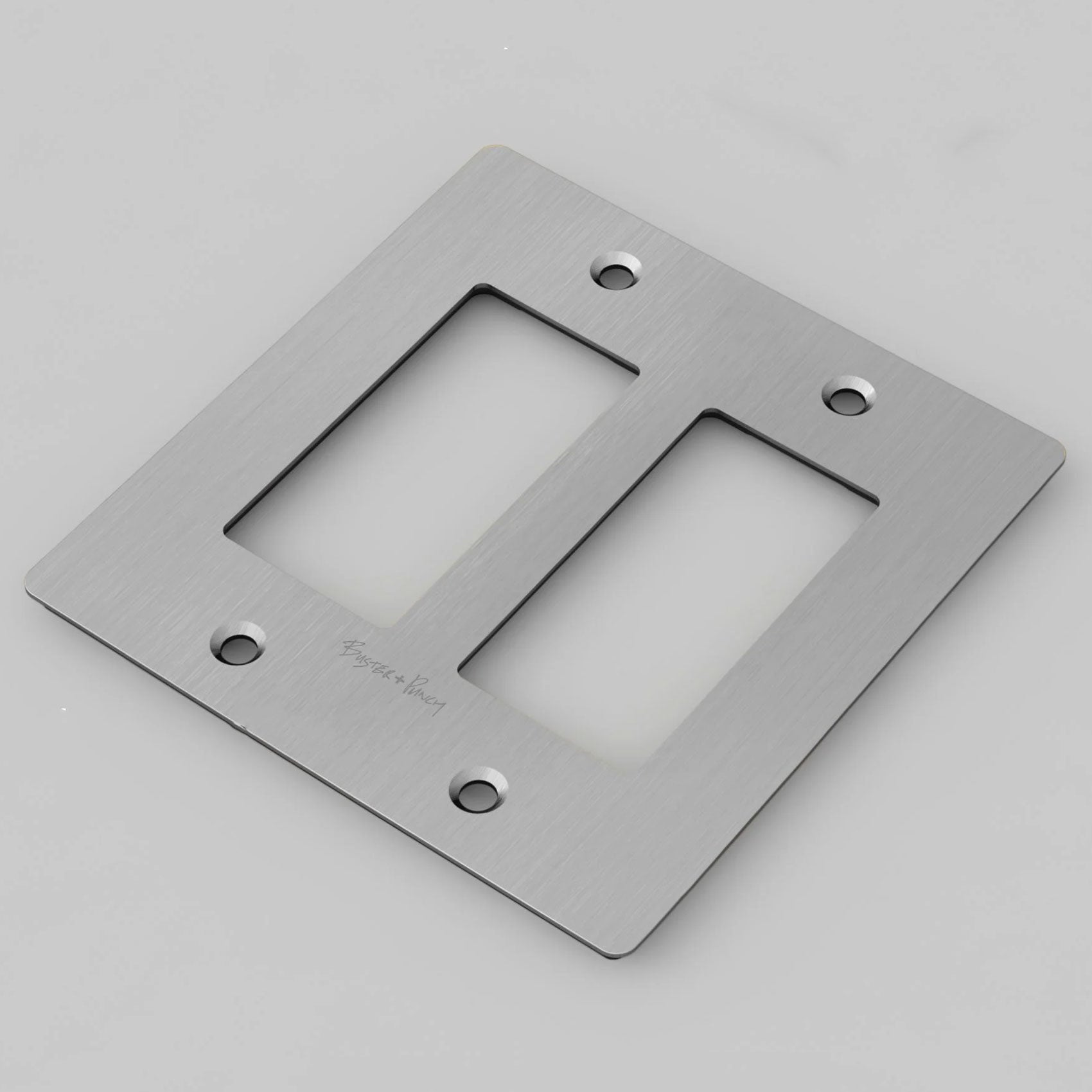 Buster + Punch Wall Plates Lighting Controls Buster + Punch Steel 2 Gang 