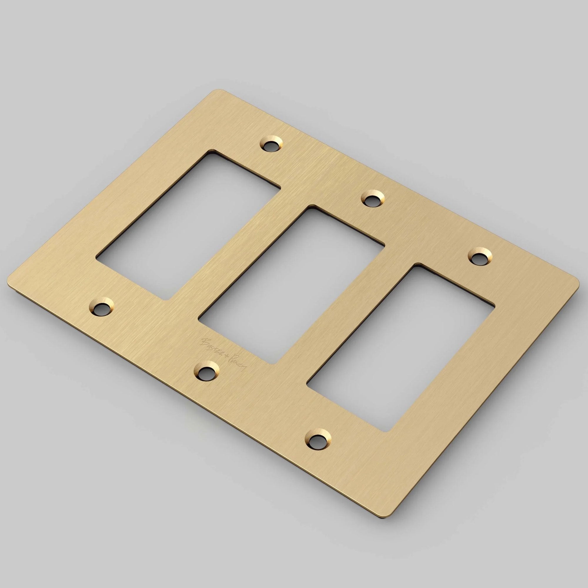 Buster + Punch Wall Plates Lighting Controls Buster + Punch Brass 3 Gang 