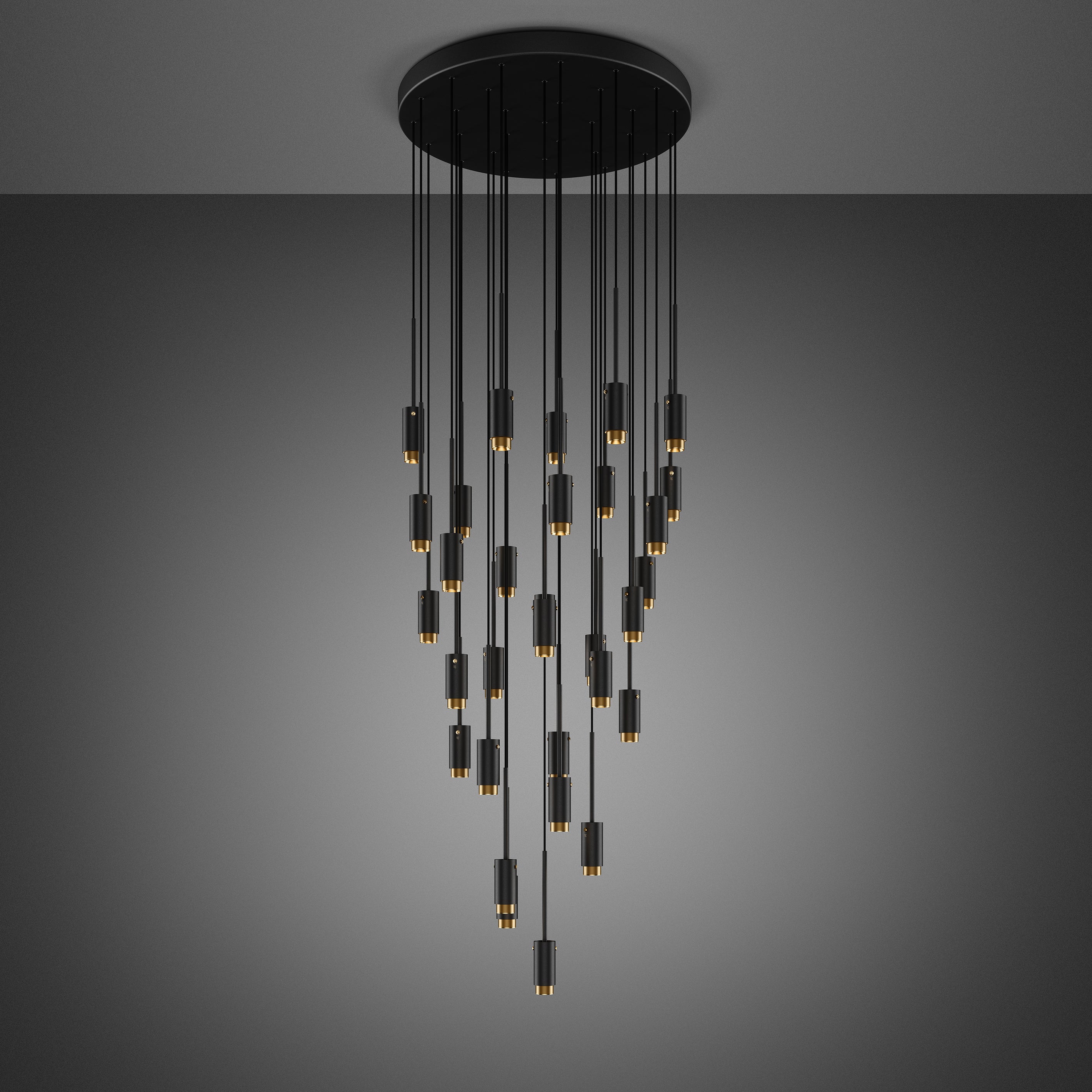 Buster + Punch Exhaust Chandelier Chandeliers Buster + Punch Graphite & Brass 31 PENDANTS / SURFACE Classic