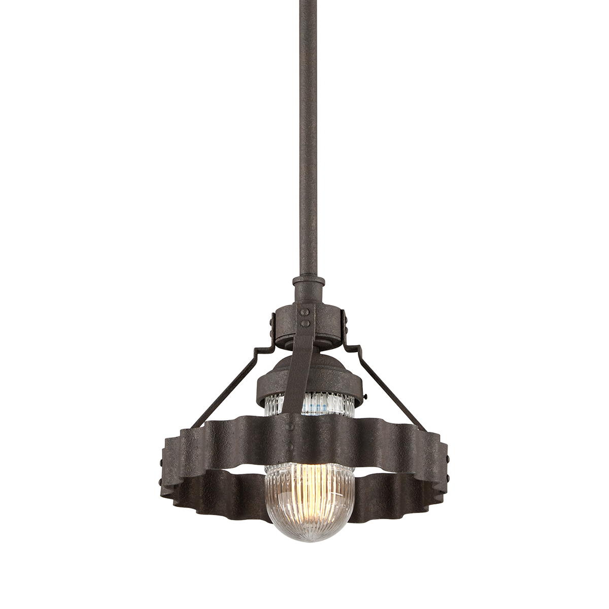 Troy Lighting CANARY WHARF 1LT PENDANT SMALL F4243 Outdoor Light Fixture l Hanging Troy Lighting BURNT SIENNA  