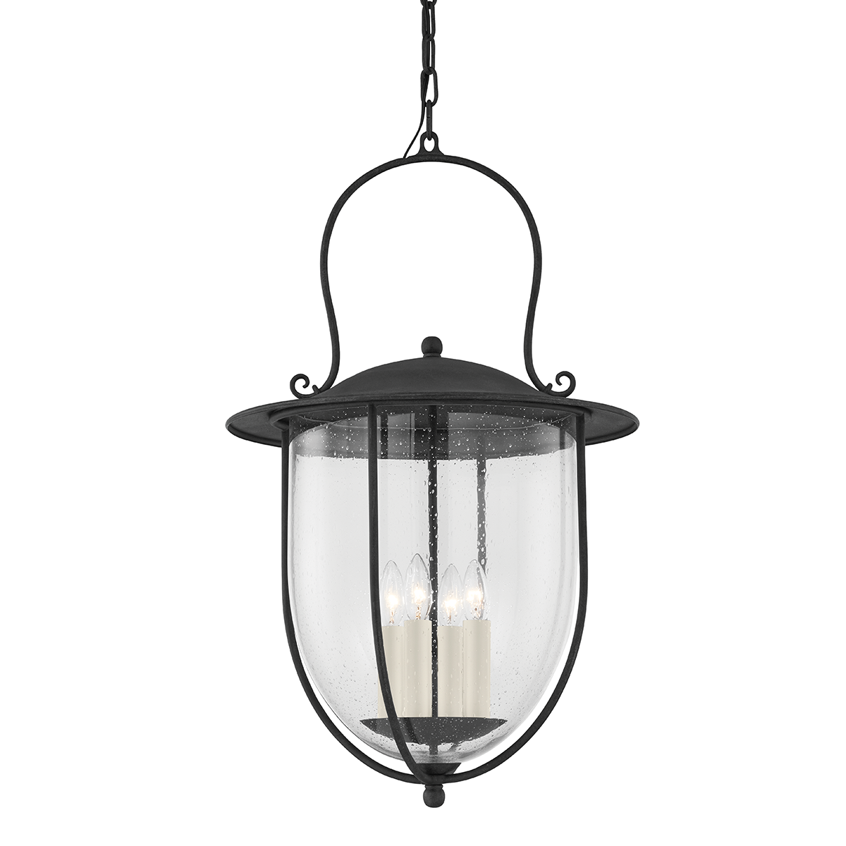 Troy Lighting 4 LIGHT LARGE EXTERIOR PENDANT F5731 Outdoor Light Fixture l Hanging Troy Lighting FRENCH IRON  