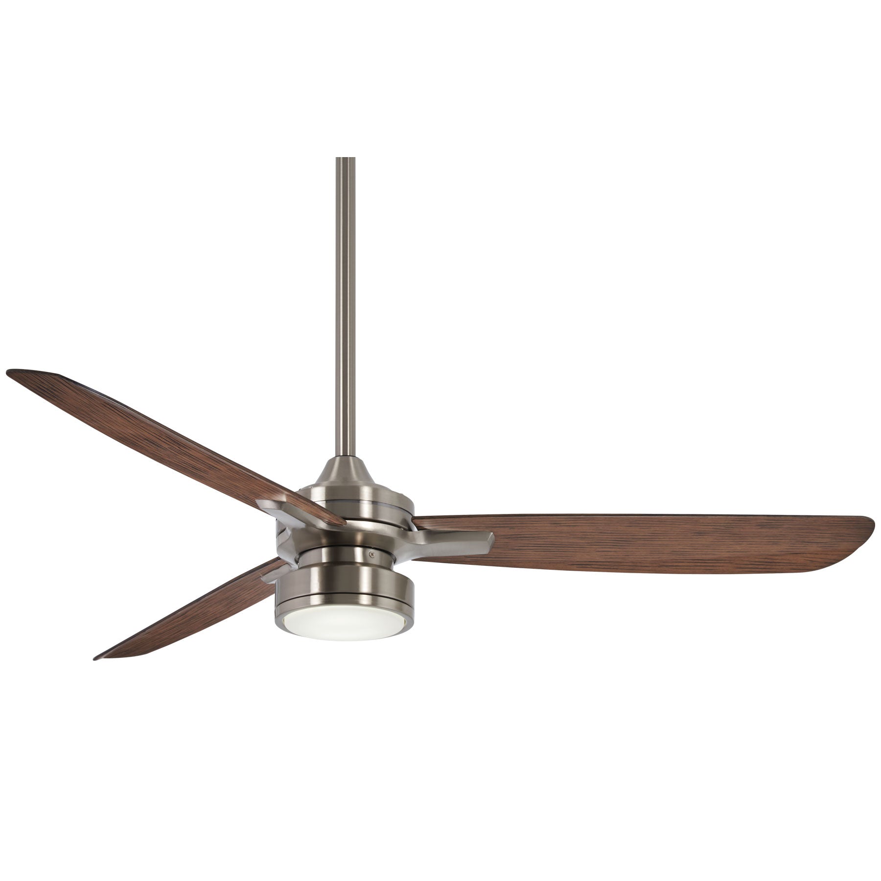 Minka Aire Rudolph 52" Ceiling Fan with Wall Control F727 Ceiling Fan Minka-Aire Brushed Nickel Finish with Medium Maple Blades  