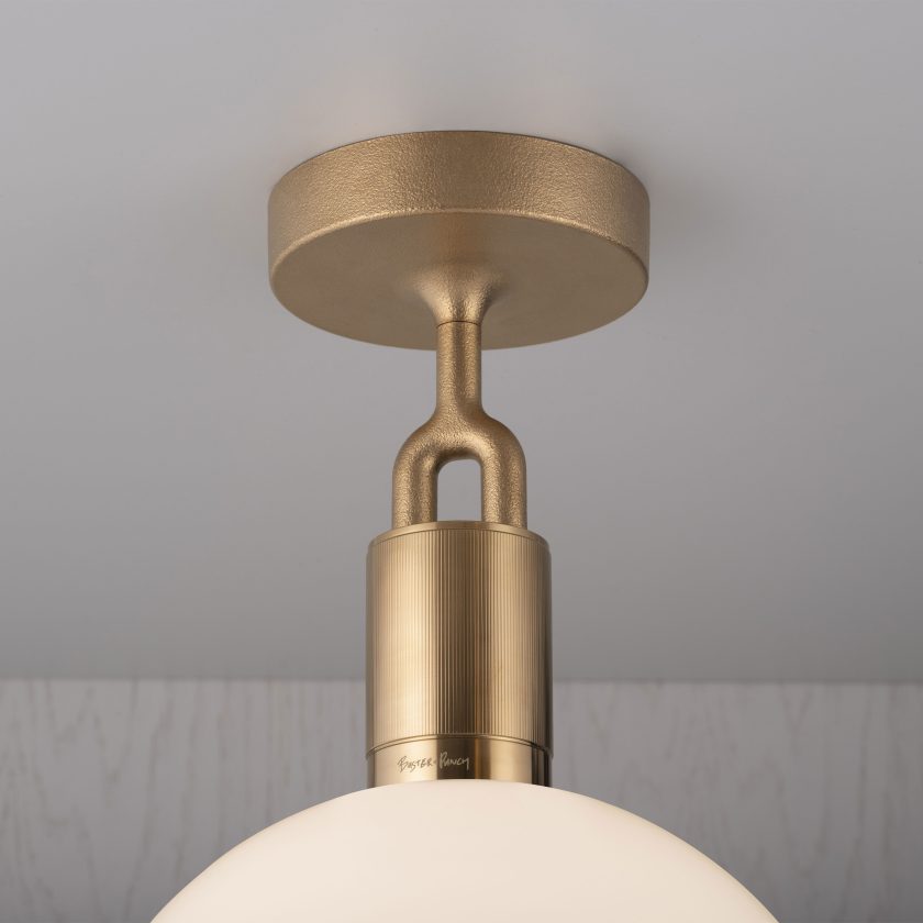 Buster + Punch Forked Ceiling Globe Light Ceiling Semi-Flush Mount Buster + Punch Brass Opal Medium