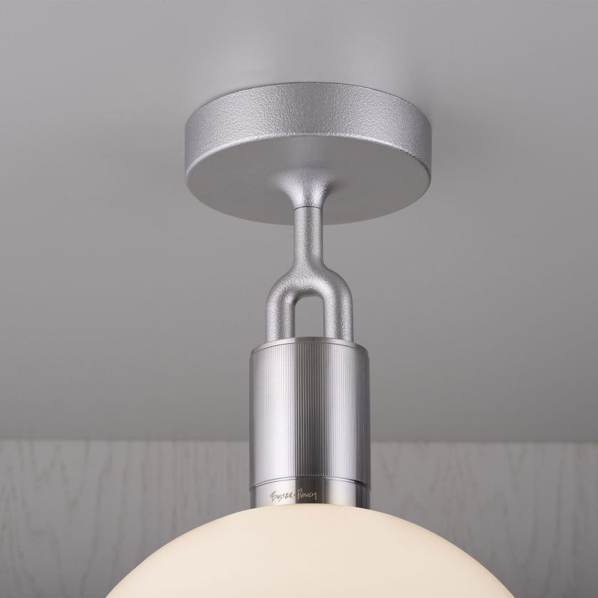 Buster + Punch Forked Ceiling Globe Light Ceiling Semi-Flush Mount Buster + Punch Steel Opal Medium