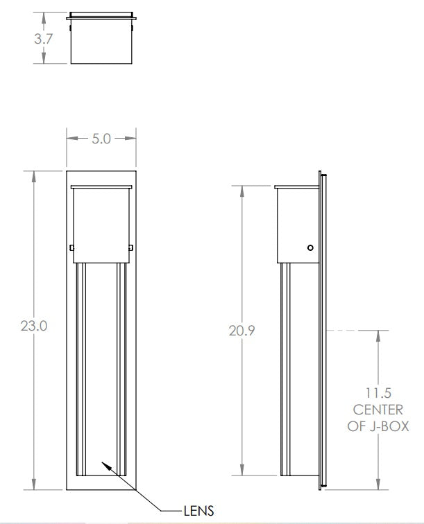 Hammerton Outdoor Tall Square Cover Sconce with Glass Outdoor l Wall Hammerton Studio   