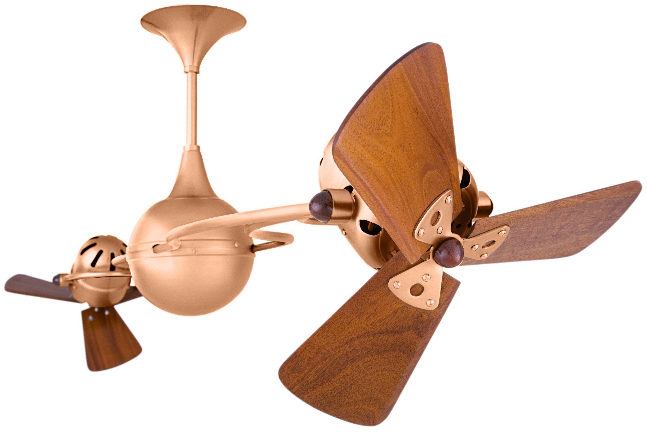 Matthews Fan Company Italo Ventania Rotational Fan IV Ceiling Fan Matthews Fan Company Brushed Copper Mahogany Exterior/Interior