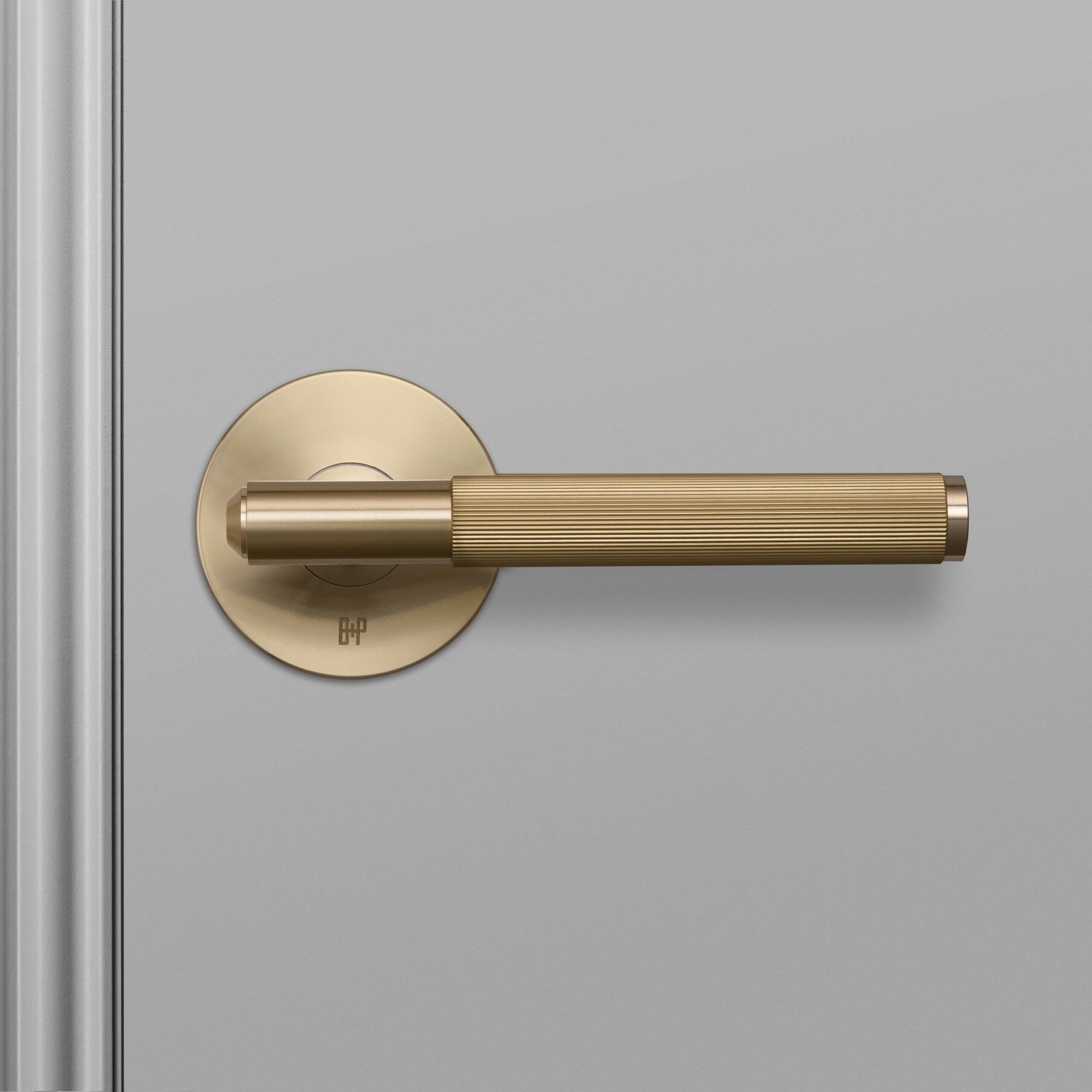 Buster + Punch Conventional Door Handle, Linear Design - PRIVACY TYPE Hardware Buster + Punch Brass  
