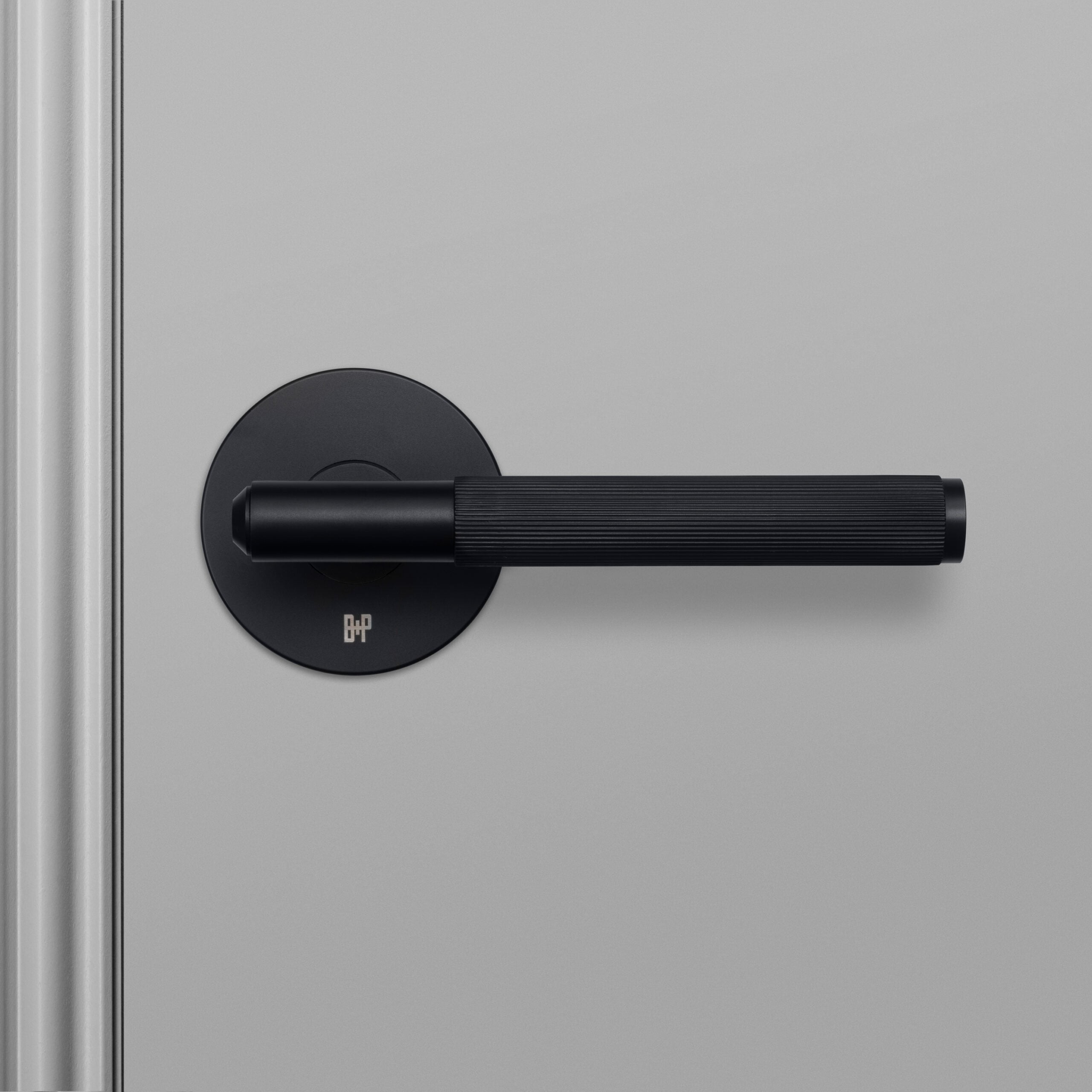 Buster + Punch Conventional Door Handle, Linear Design - PRIVACY TYPE Hardware Buster + Punch Welders Black  