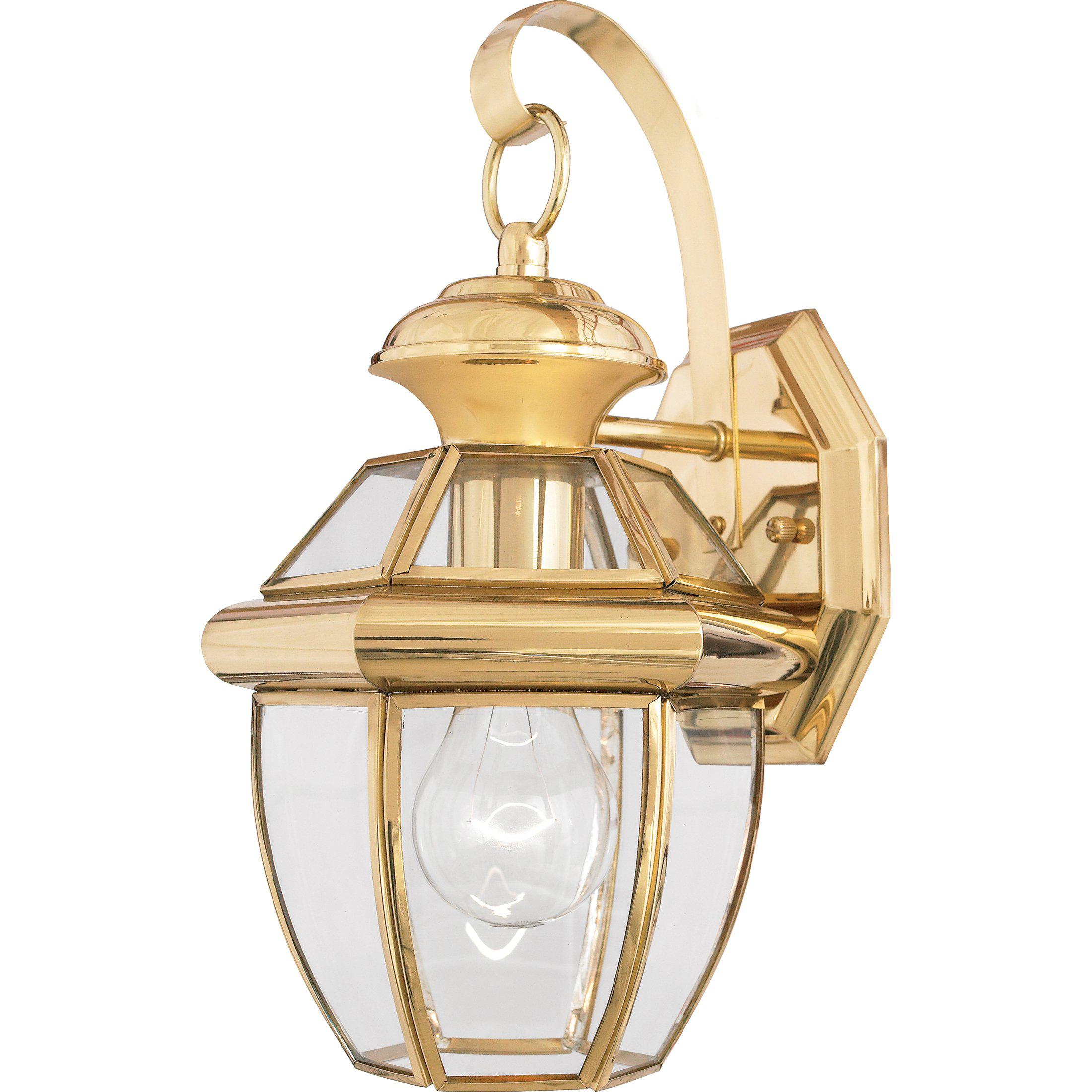 Quoizel  Newbury Outdoor Lantern, Small Outdoor l Wall Quoizel Polished Brass  