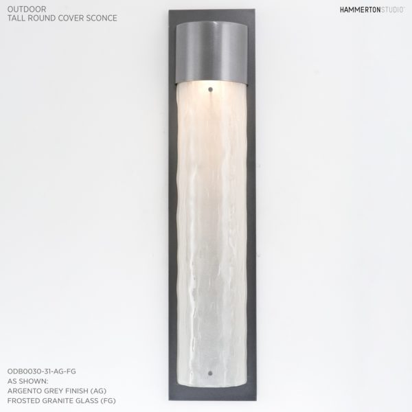 Hammerton Outdoor Tall Round Cover Sconce with Glass Outdoor l Wall Hammerton Studio   