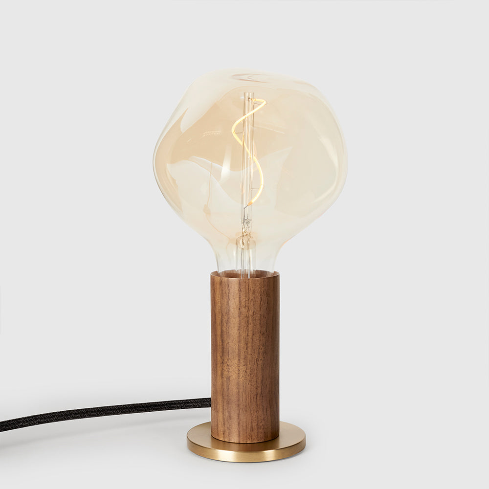 Tala Oak Knuckle Table Lamp with Voronoi-I Lamp Tala Walnut, Brass & Glass  