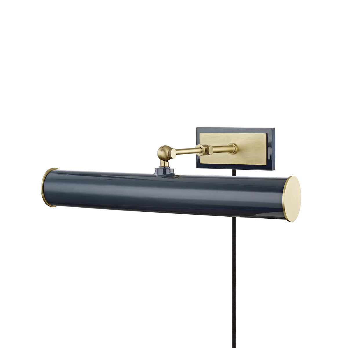 Hudson Valley Lighting Holly 2 Light Picture Light With Plug HL263202 Wall Light Fixtures Mitzi by Hudson Valley Lighting Aged Brass/Navy  