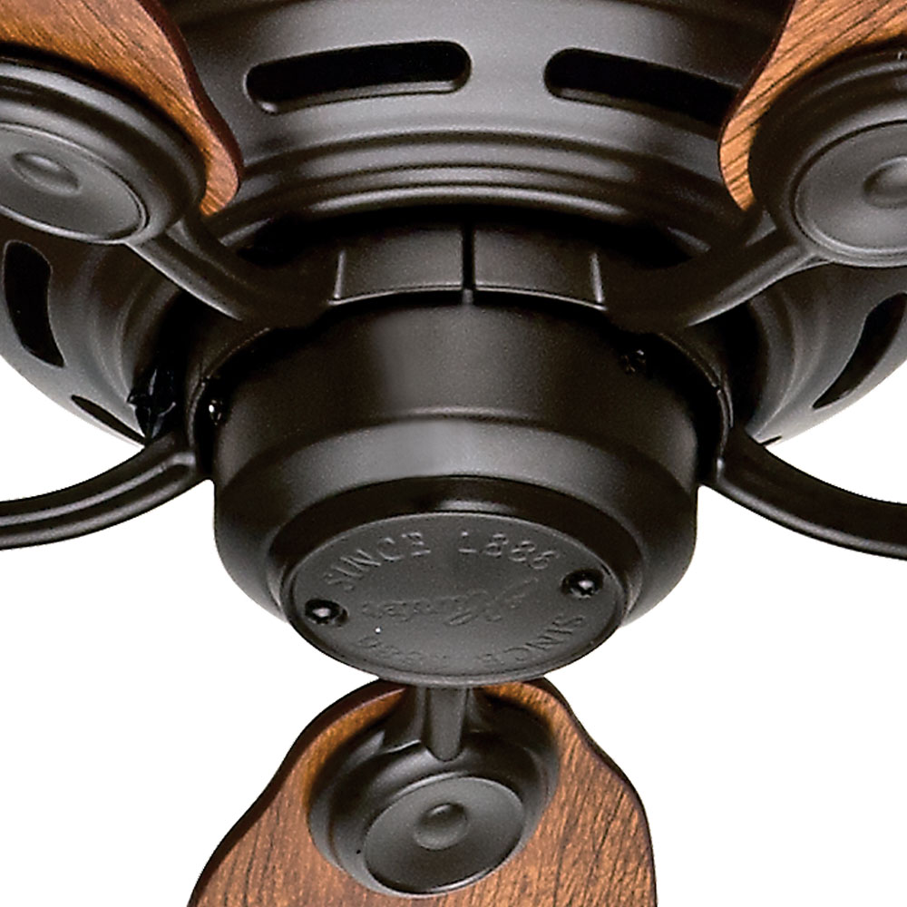 Hunter 42 inch Low Profile Ceiling Fan and Pull Chain Ceiling Fan Hunter New Bronze Weathered Oak / Wine Country 