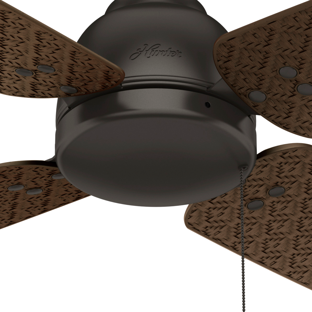Hunter 52 inch Sunnyvale Damp Rated Ceiling Fan and Pull Chain Ceiling Fan Hunter Premier Bronze P.A. Cocoa / P.A. Cocoa 