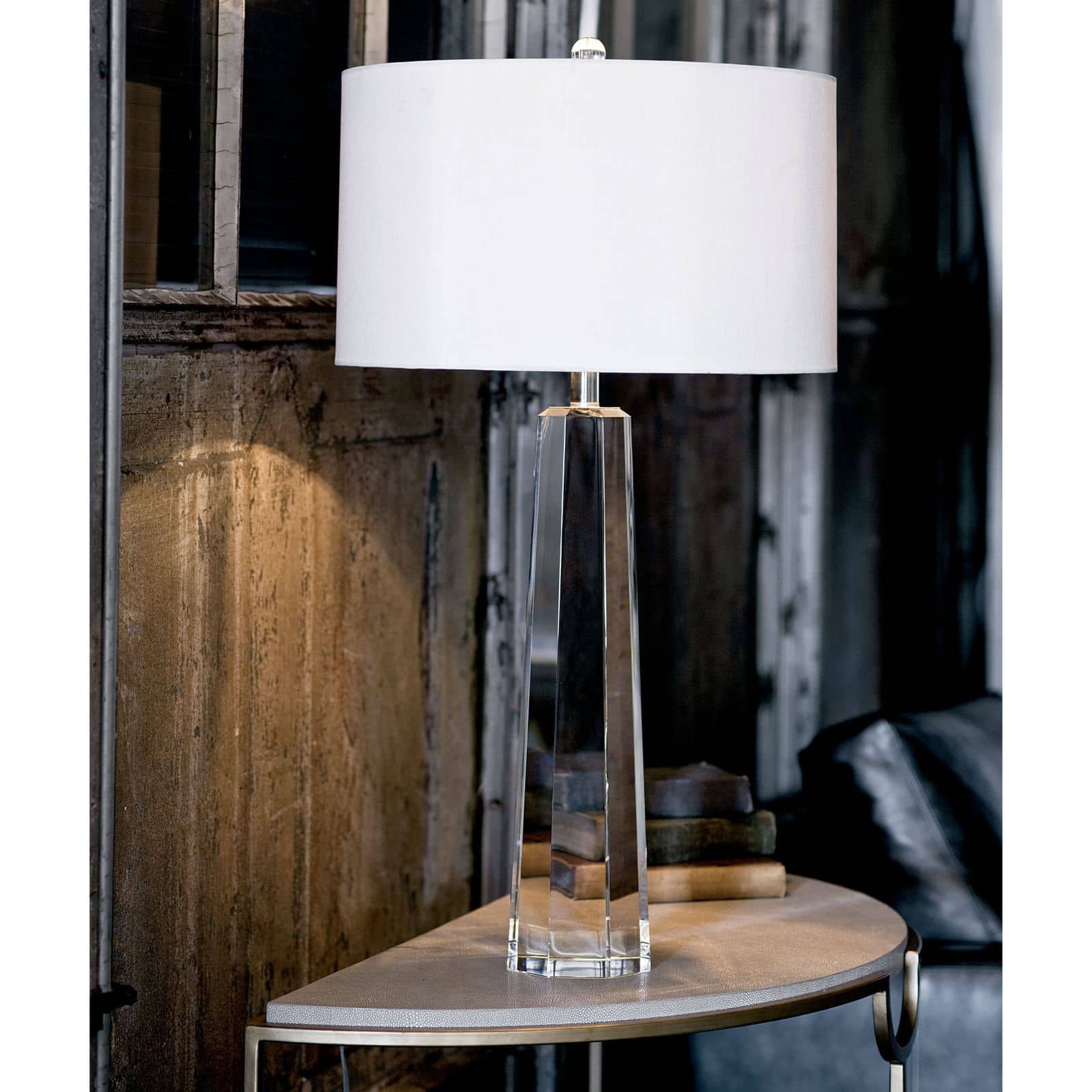 Regina Andrew  Tapered Hex Crystal Table Lamp Lamp Regina Andrew   