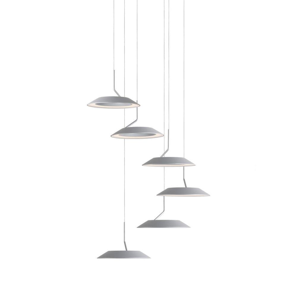 Koncept Inc Royyo Pendant (Circular with 6 pendants), Silver, Silver Canopy RYP-C6-SW-SIL