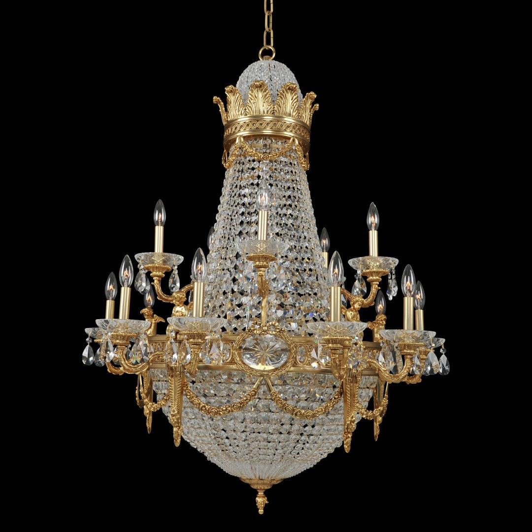 Allegri  Marseille (10+5) Arm 2 Tier Chandelier Chandeliers Allegri Antique Brass  