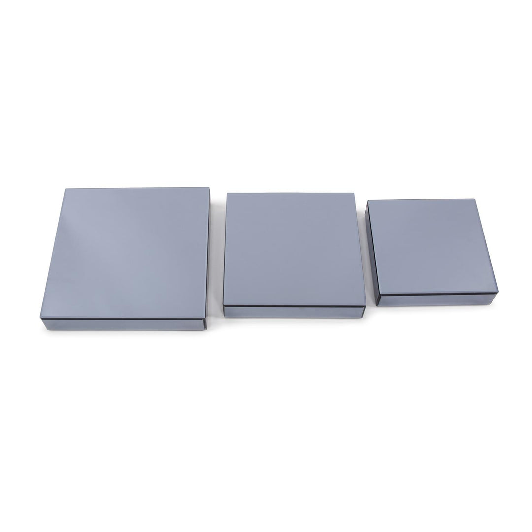 Howard Elliott Grigio Mirrored Set of Three Platforms