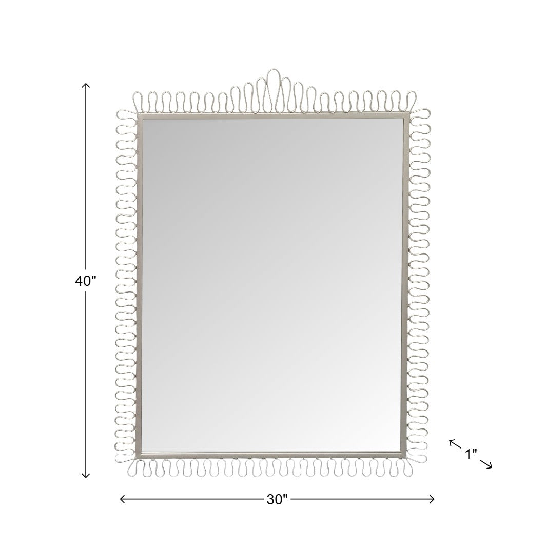 Howard Elliott Squiggle Rectangle Champagne Silver Mirror