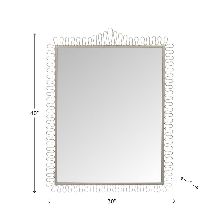 Howard Elliott Squiggle Rectangle Champagne Silver Mirror