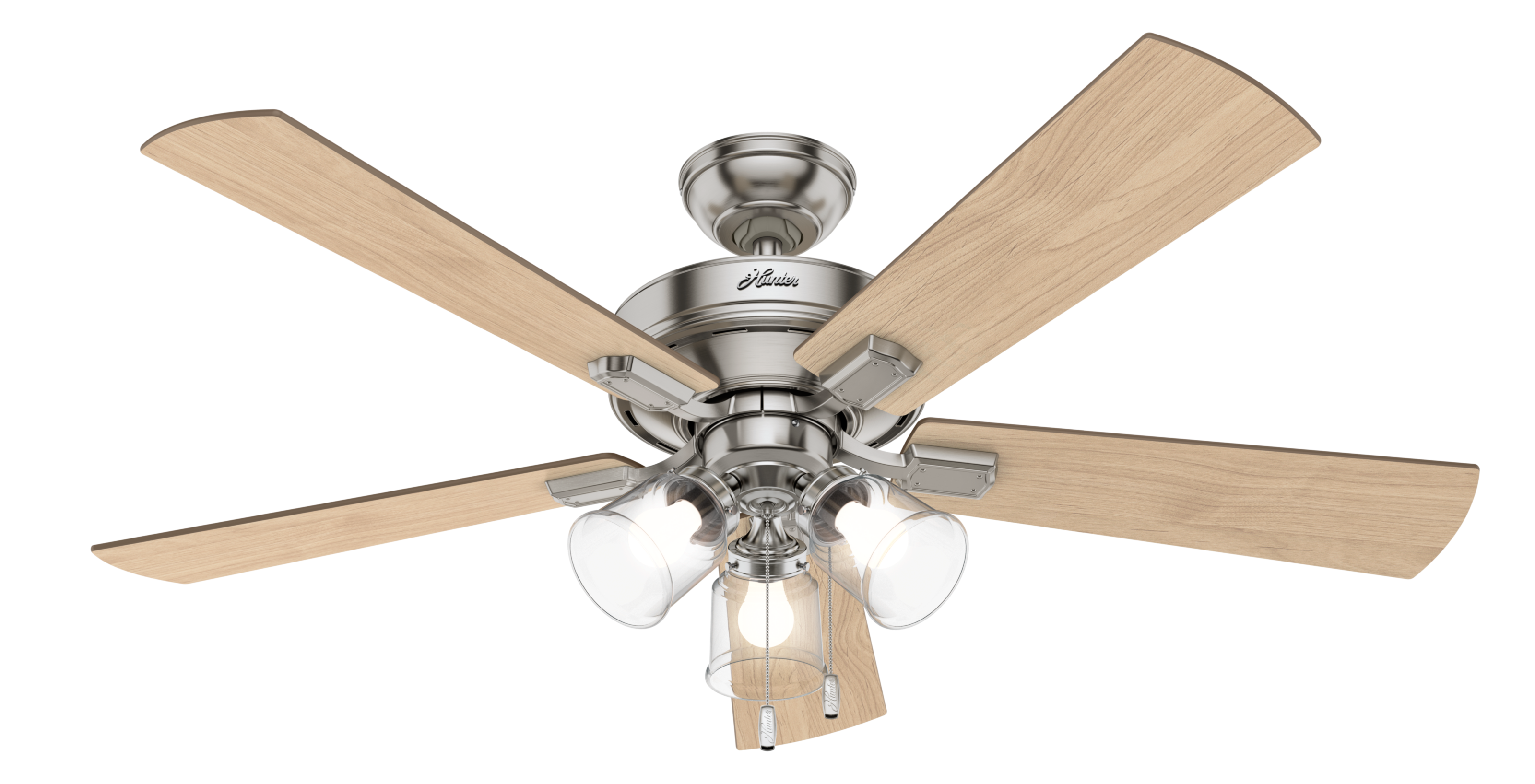 Hunter 52 inch Crestfield Ceiling Fan with LED Light Kit and Pull Chain Ceiling Fan Hunter   