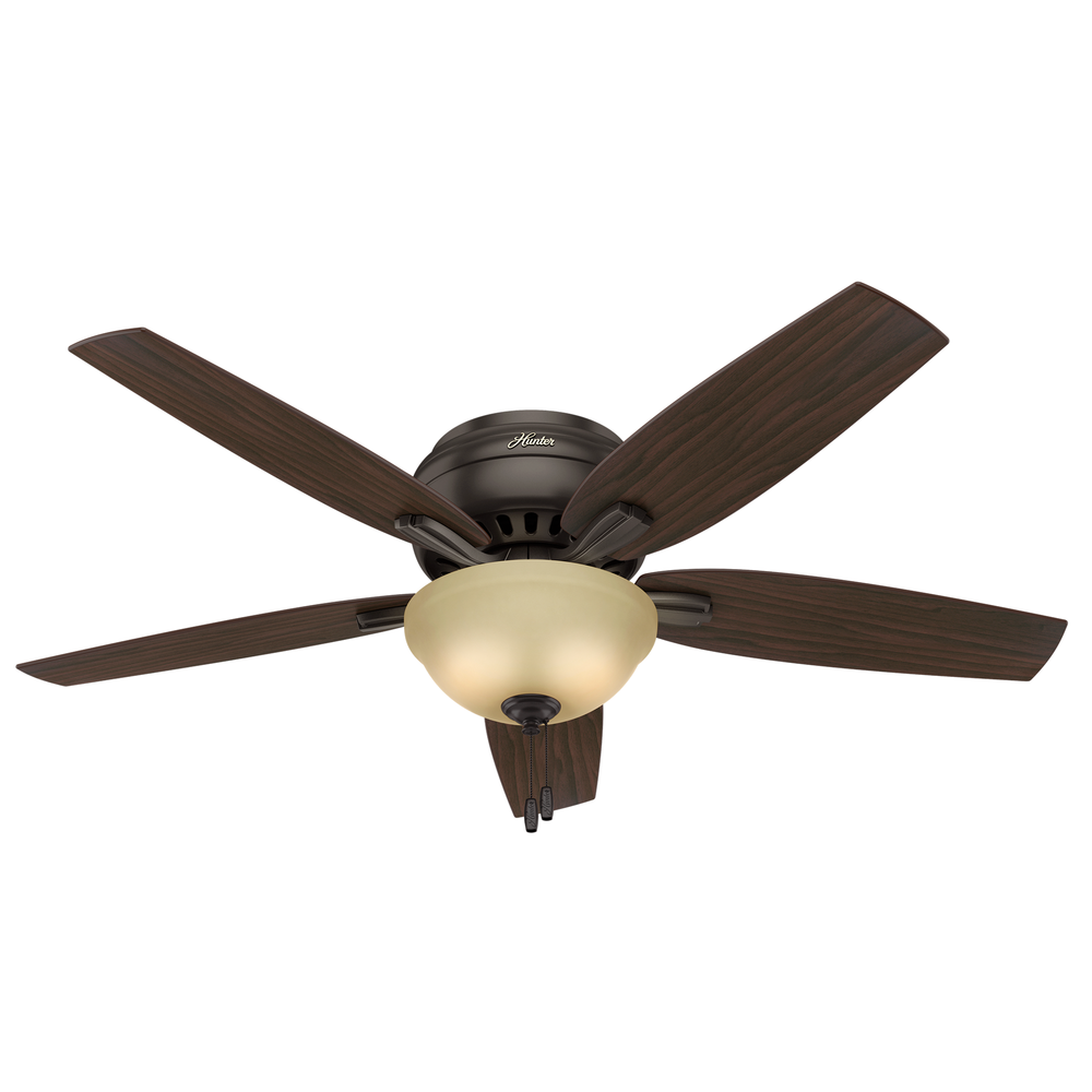 Hunter 52 inch Newsome Low Profile Ceiling Fan with LED Light Kit and Pull Chain Indoor Ceiling Fans Hunter   