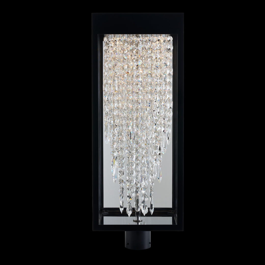 Allegri Crystal Tenuta Outdoor LED Post Mount — Matte Black