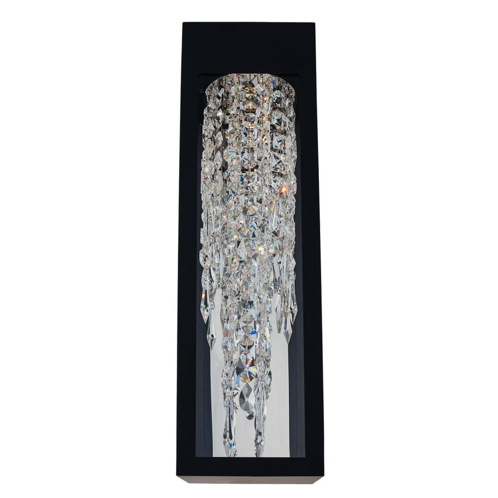 Allegri Crystal Tenuta Esterno 20" Outdoor LED Wall Sconce — Matte Black