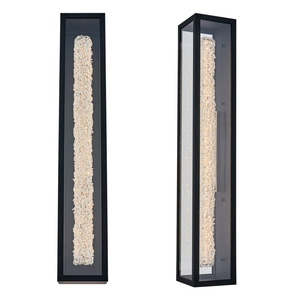 Allegri Crystal Lina Esterno 38" Outdoor LED Wall Sconce — Matte Black