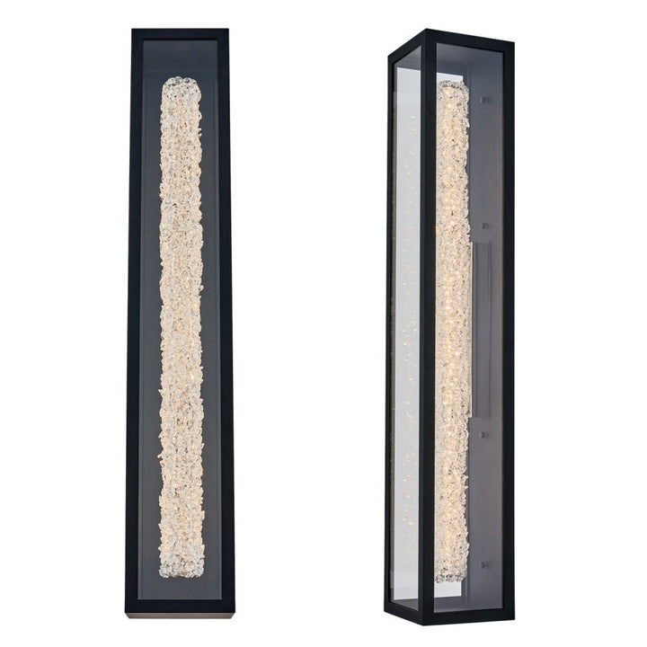 Allegri Crystal Lina Esterno 38" Outdoor LED Wall Sconce — Matte Black