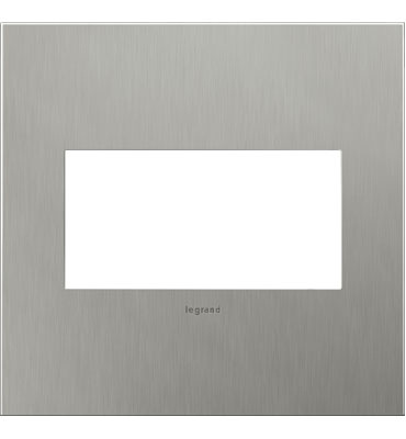 Legrand adorne Brushed Stainless Steel 2-Gang wall plate