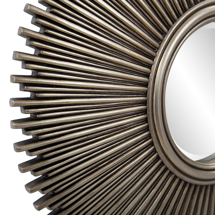 Howard Elliott Midsized Singapore Mirror in Silver Leaf