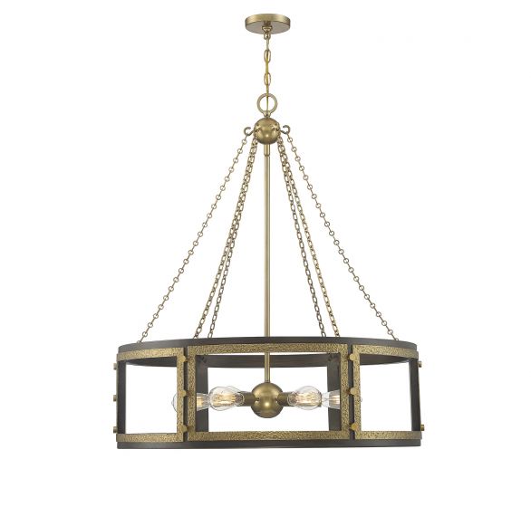 Savoy House Lakefield Pendant Pendants Savoy House Burnished Brass with Walnut 6 