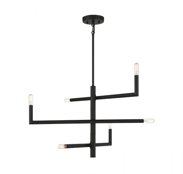 Essentials Cristofer Chandelier Chandeliers Essentials Matte Black 6 